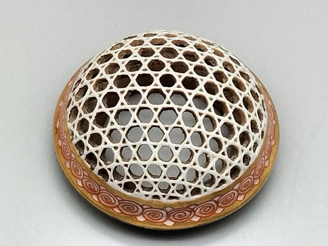 霊芝雲文 籠目透彫 火舎 吉祥文様香炉