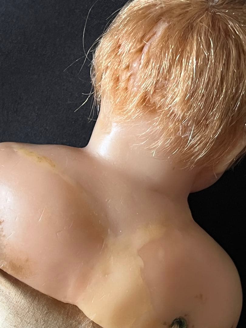 アンティーク英国製 希少ワックスドール 当時物ビスクドールレトロ人形ブロカント