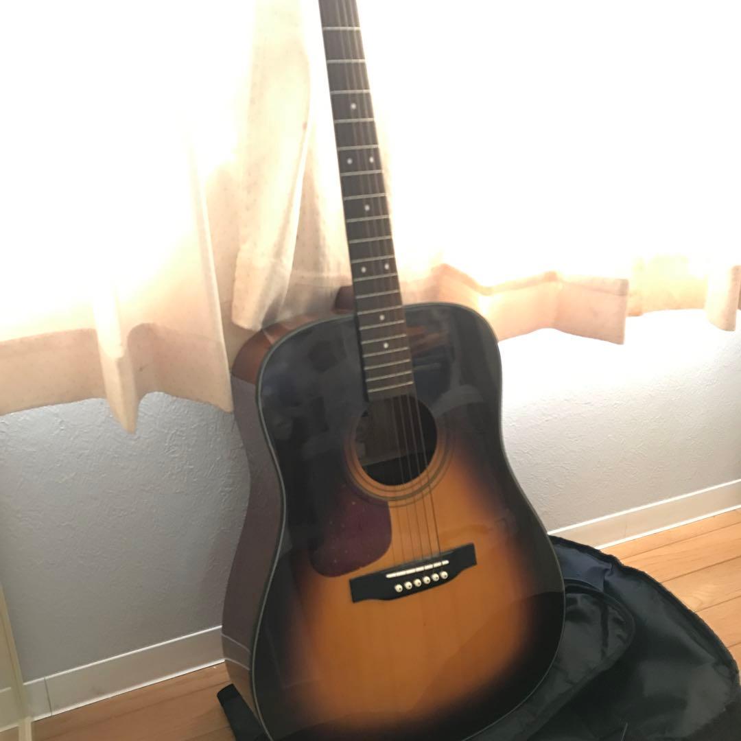 Morris アコースティックギター 左利き用 ブラウン ギターケース付き