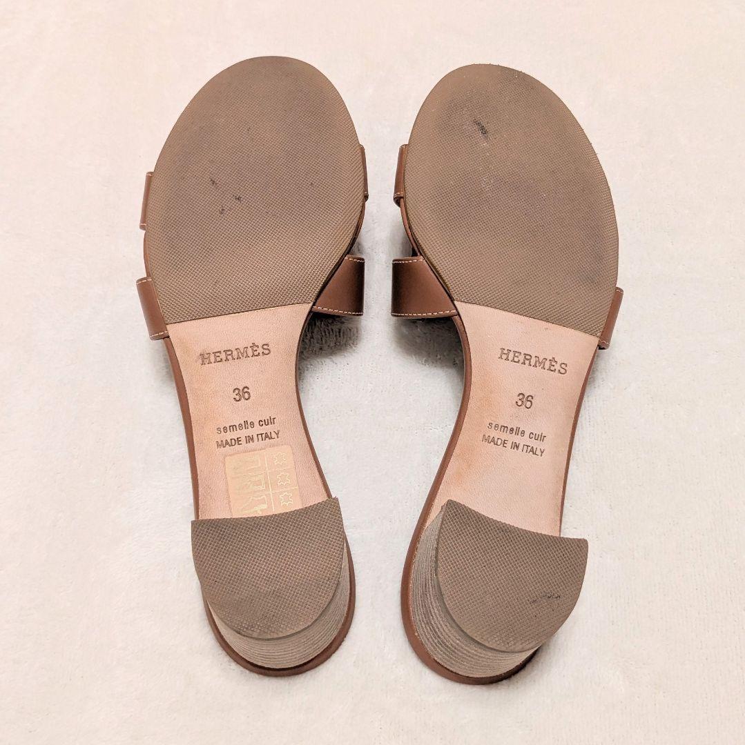【ふーまゆさん専用】エルメス　サンダル　オラン　ブラウン　23cm　本革