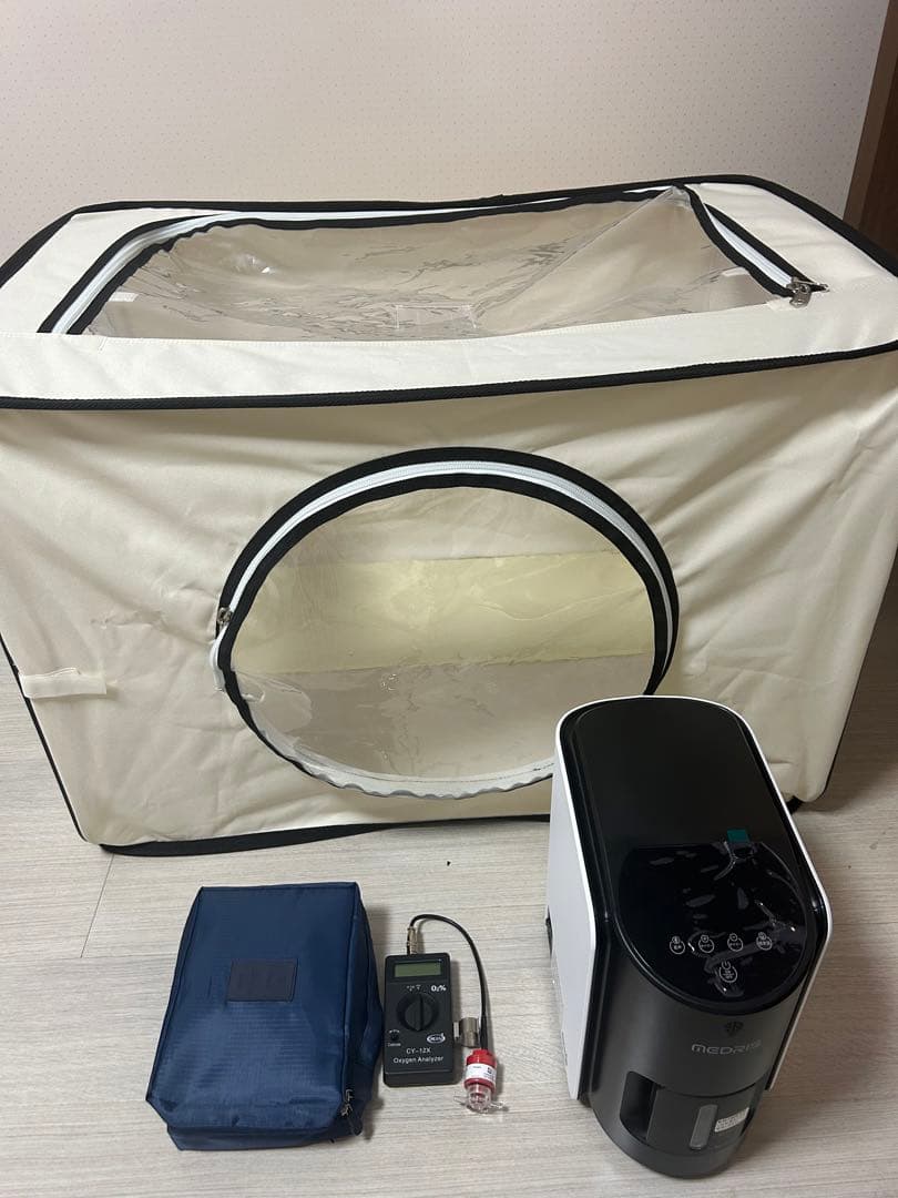 動物用酸素室+酸素濃縮器＋酸素計測器
