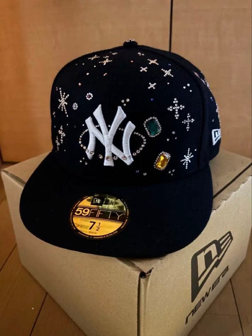 売約済New Era ジュエルキャップ スワロフスキー ヤンキース71/2