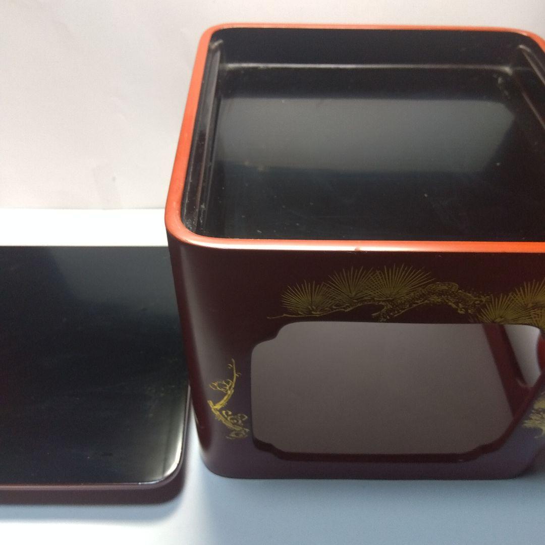 輪島塗　漆器三ッ組盃　沈金　虎の図　在銘　松竹梅　天然木　当日物　美品