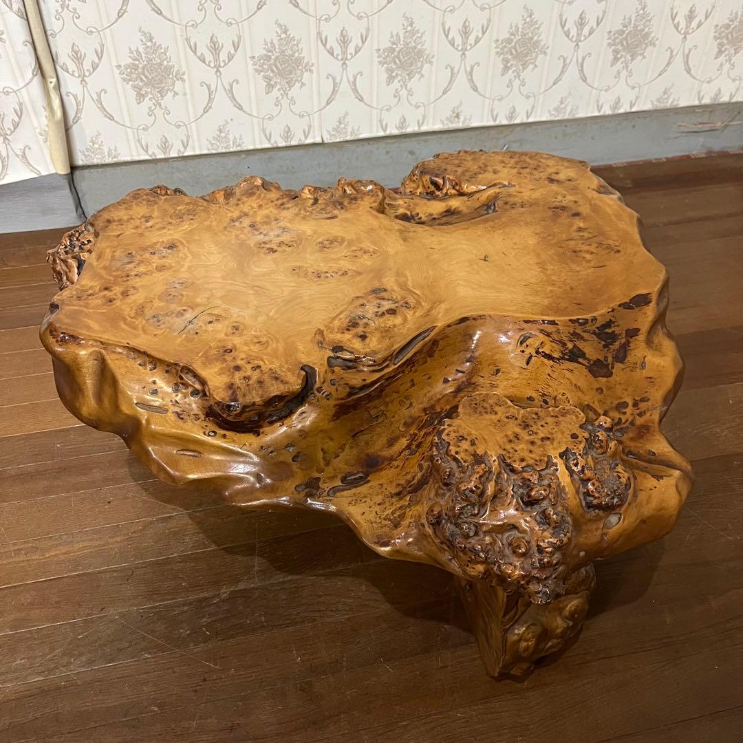 【アンティーク】木製 無垢材 切り株 木の根 座卓 飾り台 花台 古道具 古民家