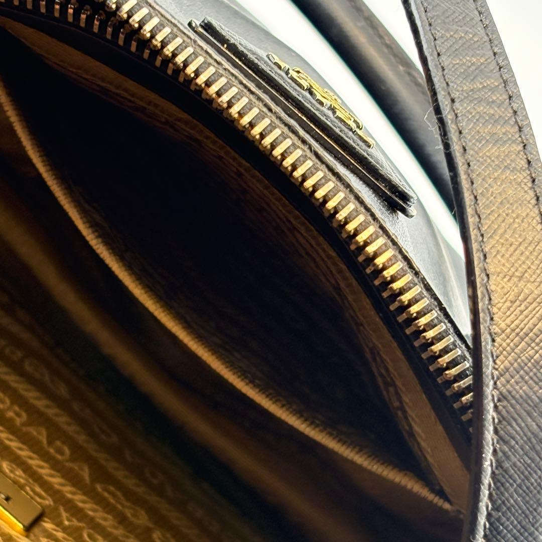 PRADAサフィアーノLUX2WAY黒ゴールド金具BN1801 ギャランティ付き