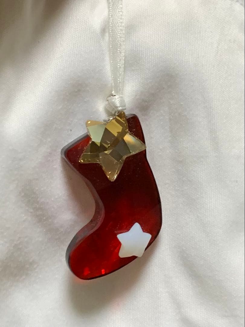 スワロフスキー　クリスマス　オーナメント　ブーツ　チャーム