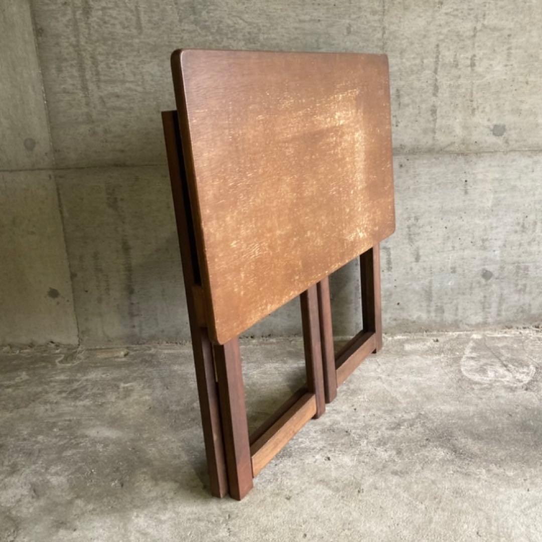 レトロな味のある机 テーブル デスク 作業台 勉強机 折り畳み 角型 木製 家具