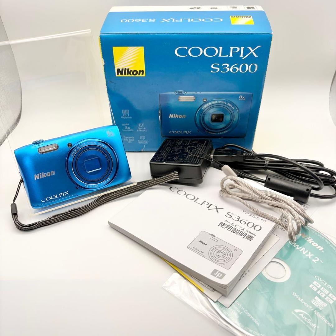 Nikon ニコン COOLPIX S3600 ブルー クールピクス　コンデジ