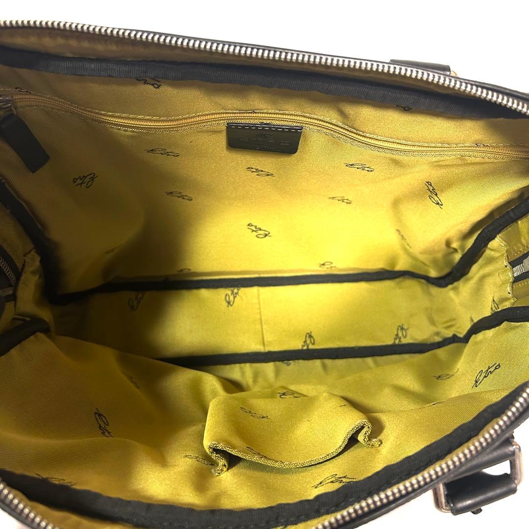 美品✨エトロ ブリーフケース ビジネスバッグ ペイズリー柄 黒