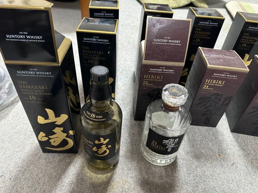 Hibiki 21年 ウイスキー 700ml 箱入り空瓶 山崎18年 空瓶箱付き