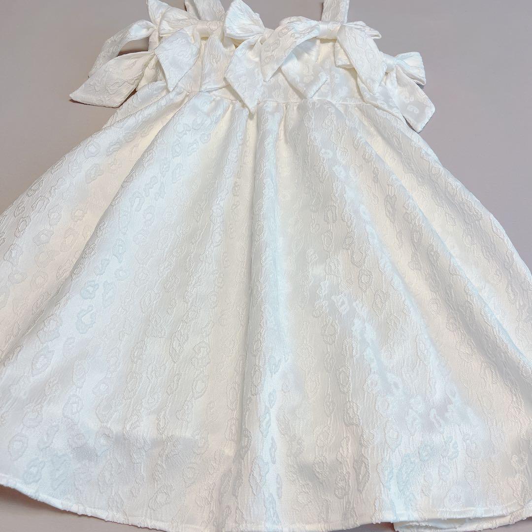 lillilly.pain.リボンワンピース.白