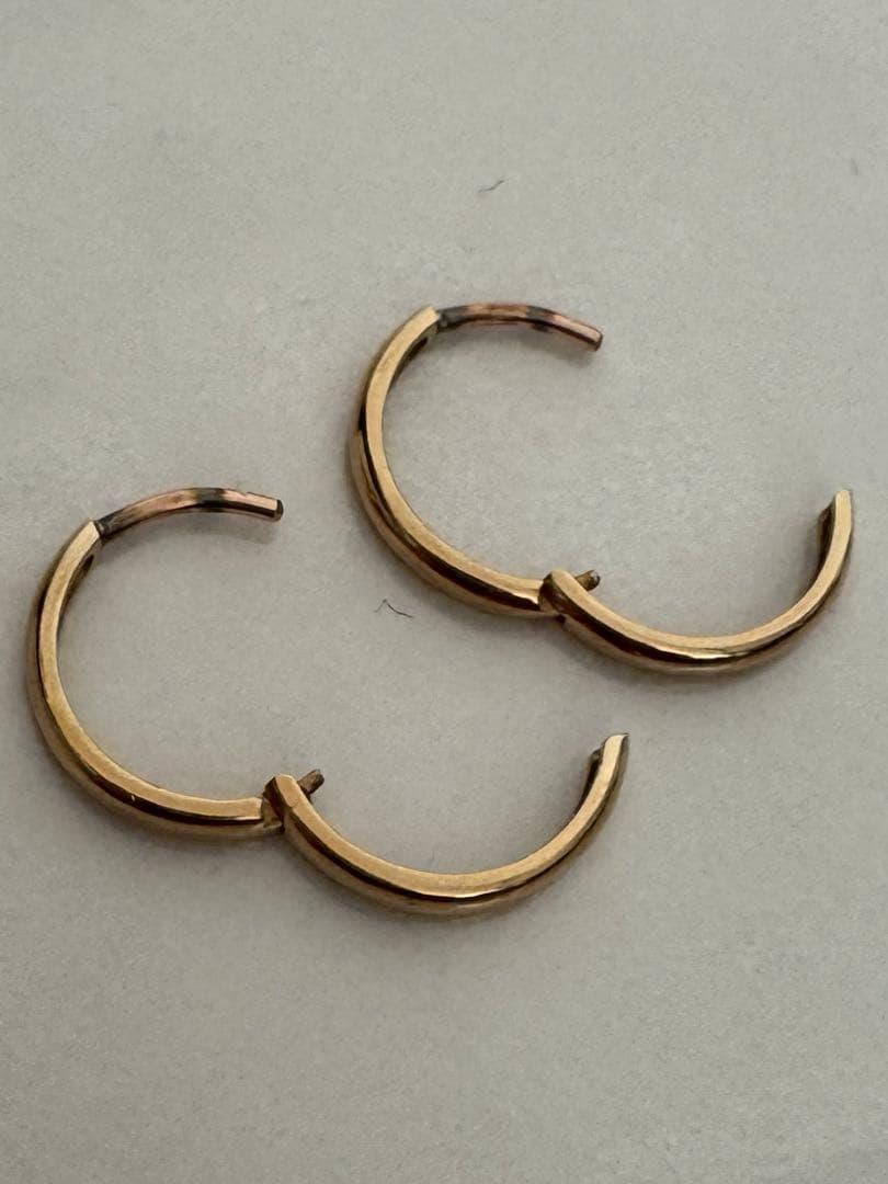 早い者勝ち即購入可AVALANCHEフープピアス 15mm 10k 刻印あり