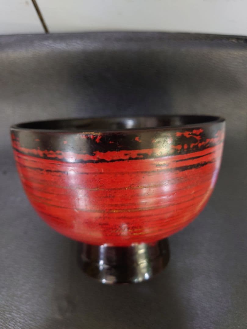 角偉三郎作　外根来塗合鹿椀