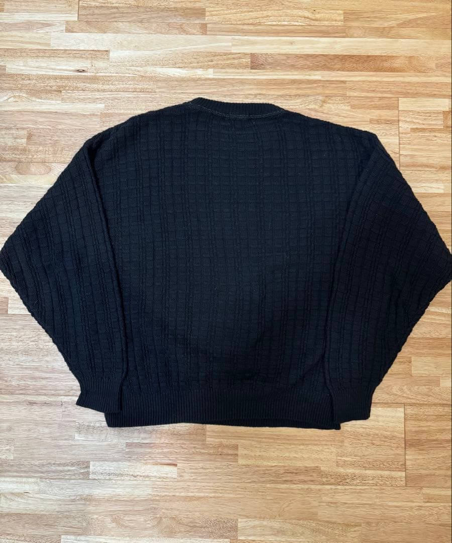 希少 USA製 ブラック コットンニット 80s 90s ビンテージ　Lサイズ