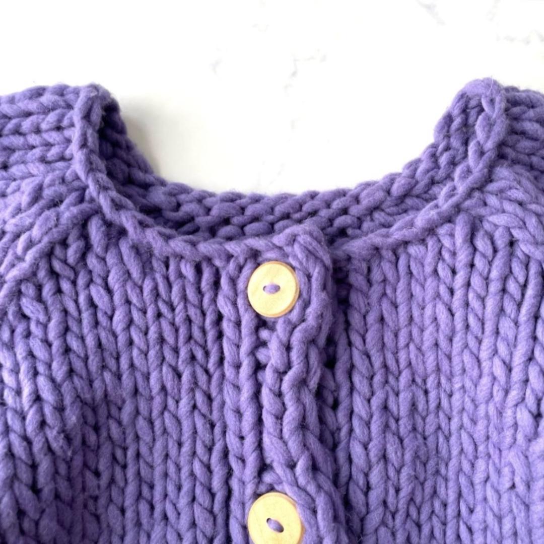 【新品】シールームリン ハンドメイド ウール マルチカーディガン パープル F