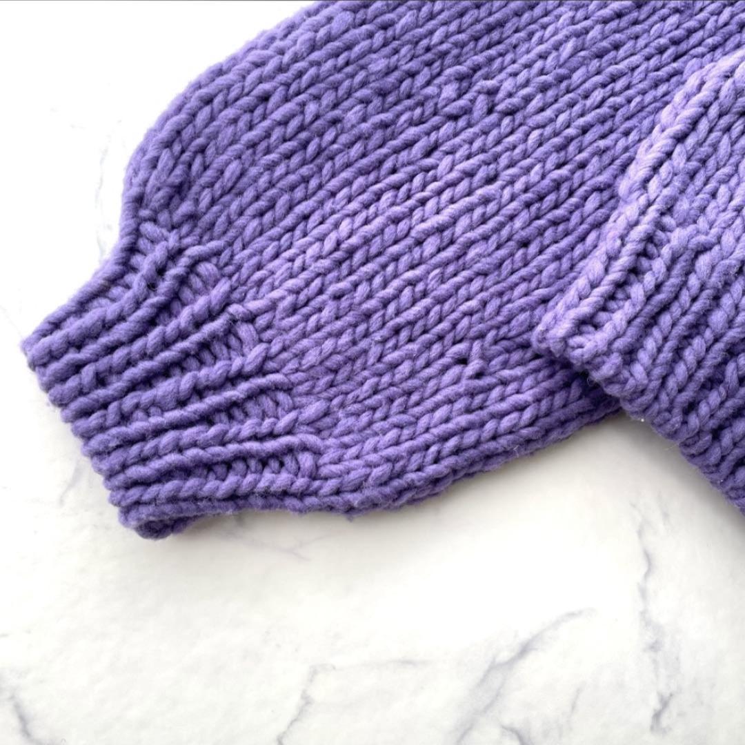 【新品】シールームリン ハンドメイド ウール マルチカーディガン パープル F