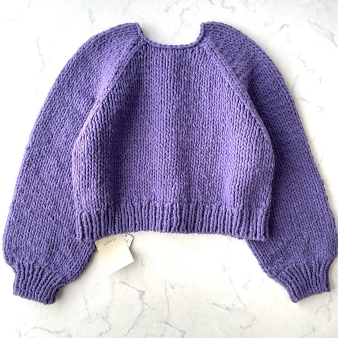 【新品】シールームリン ハンドメイド ウール マルチカーディガン パープル F