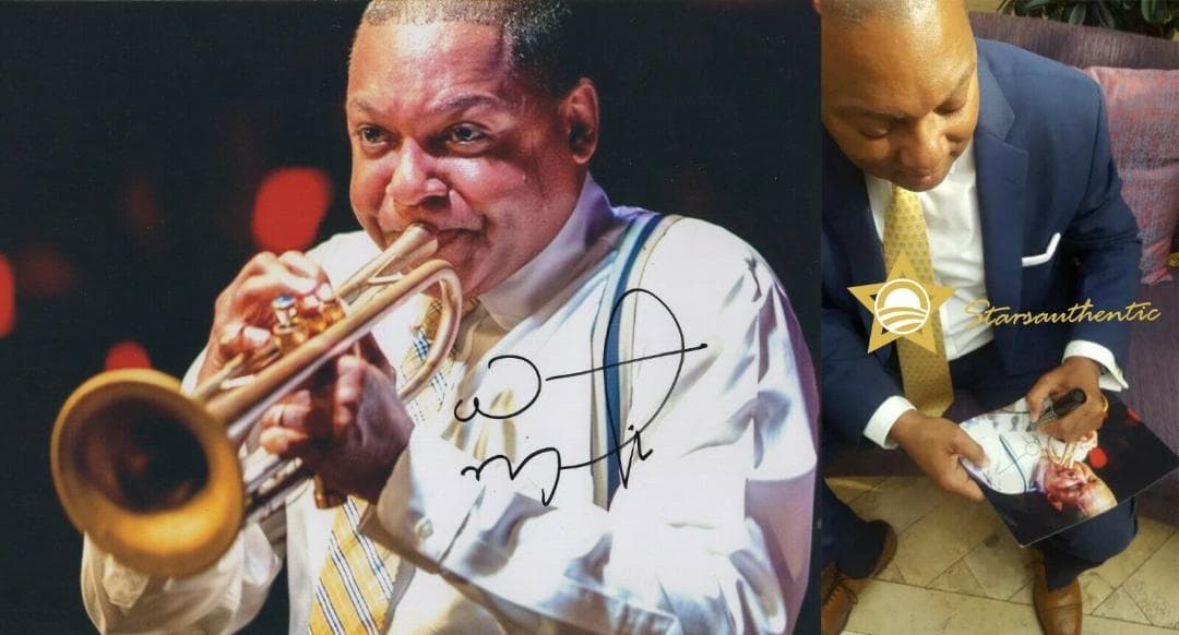 直筆サイン入り写真 ウィントン・マルサリス トランペット 作曲家 SA鑑定済