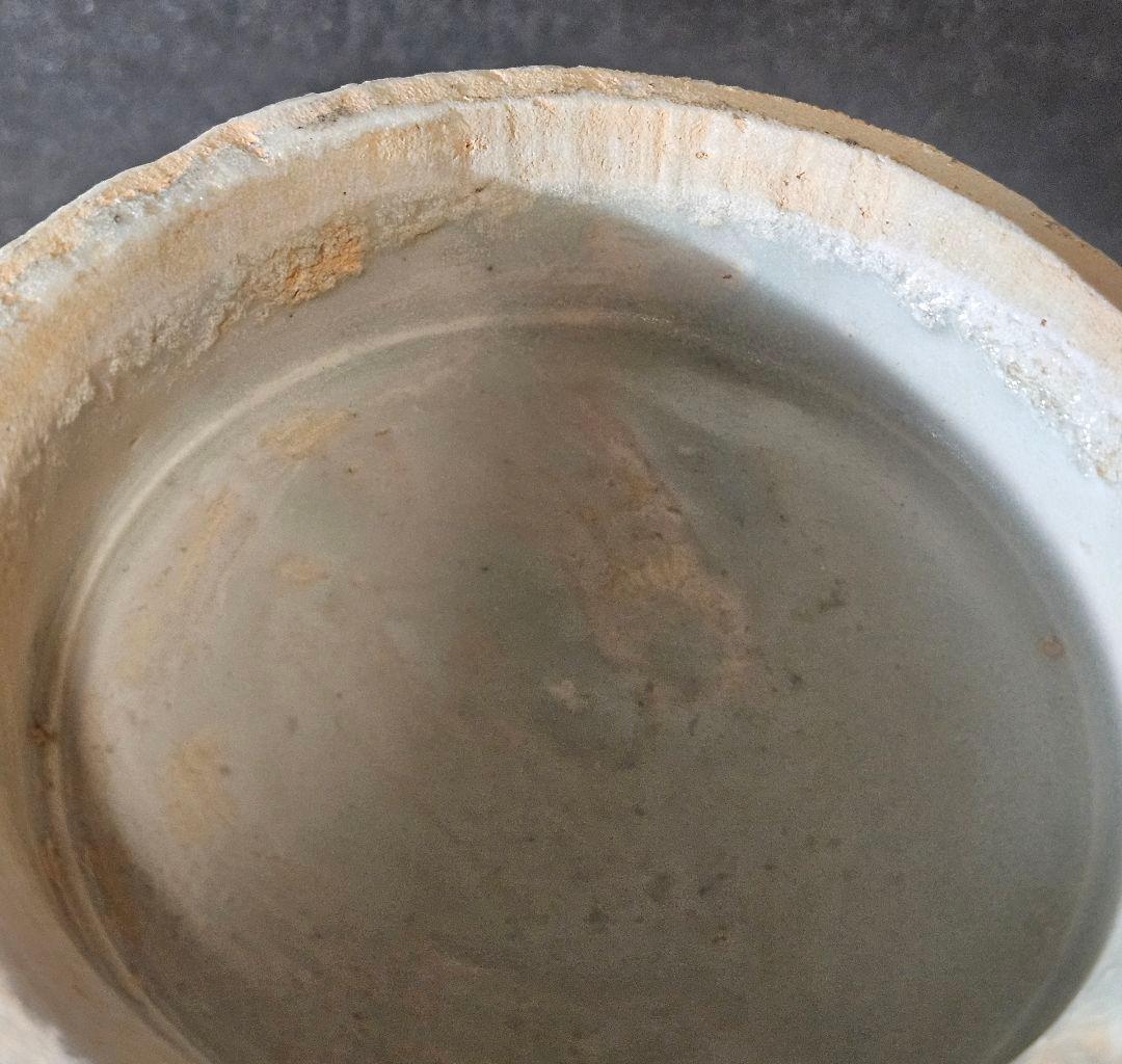 明朝 明代　中国古陶磁　中国南方系　青華　 古染付　花の図　胴継ぎ　壺　花入れ