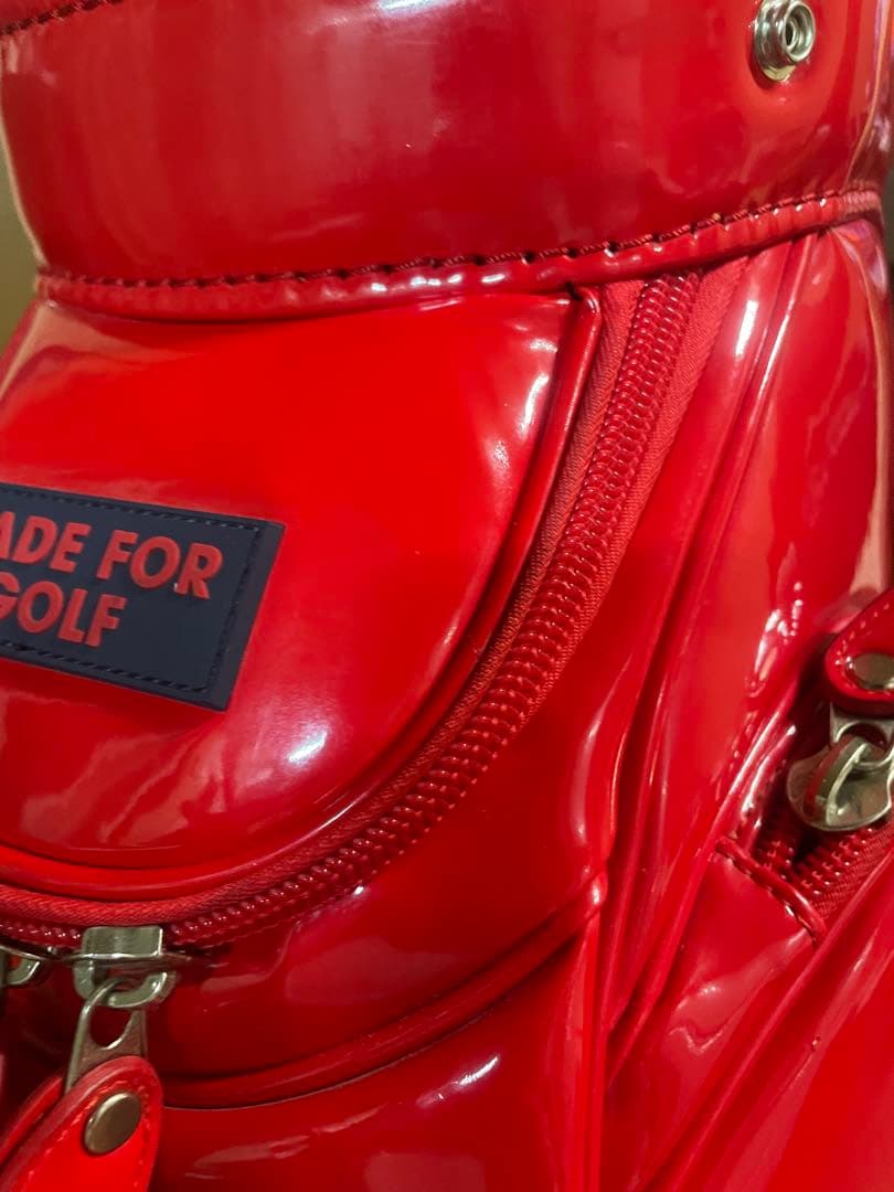 PEARLY GATES エナメルキャディバッグ レッド