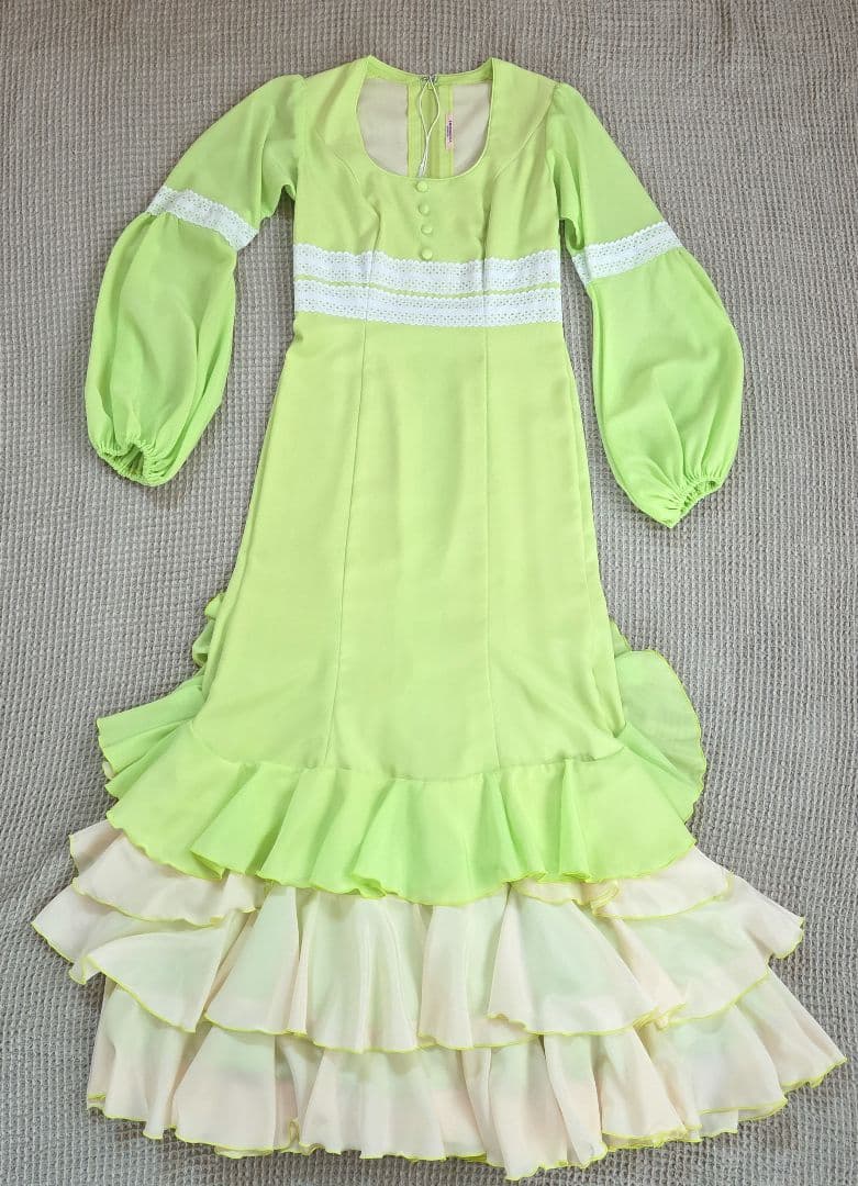 フラメンコ衣装ドレス ライトグリーン