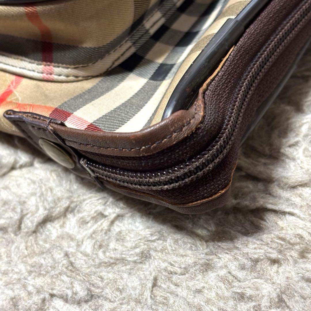 BURBERRY バーバリー ノバチェック ホースロゴ ガーメントケース 鍵付