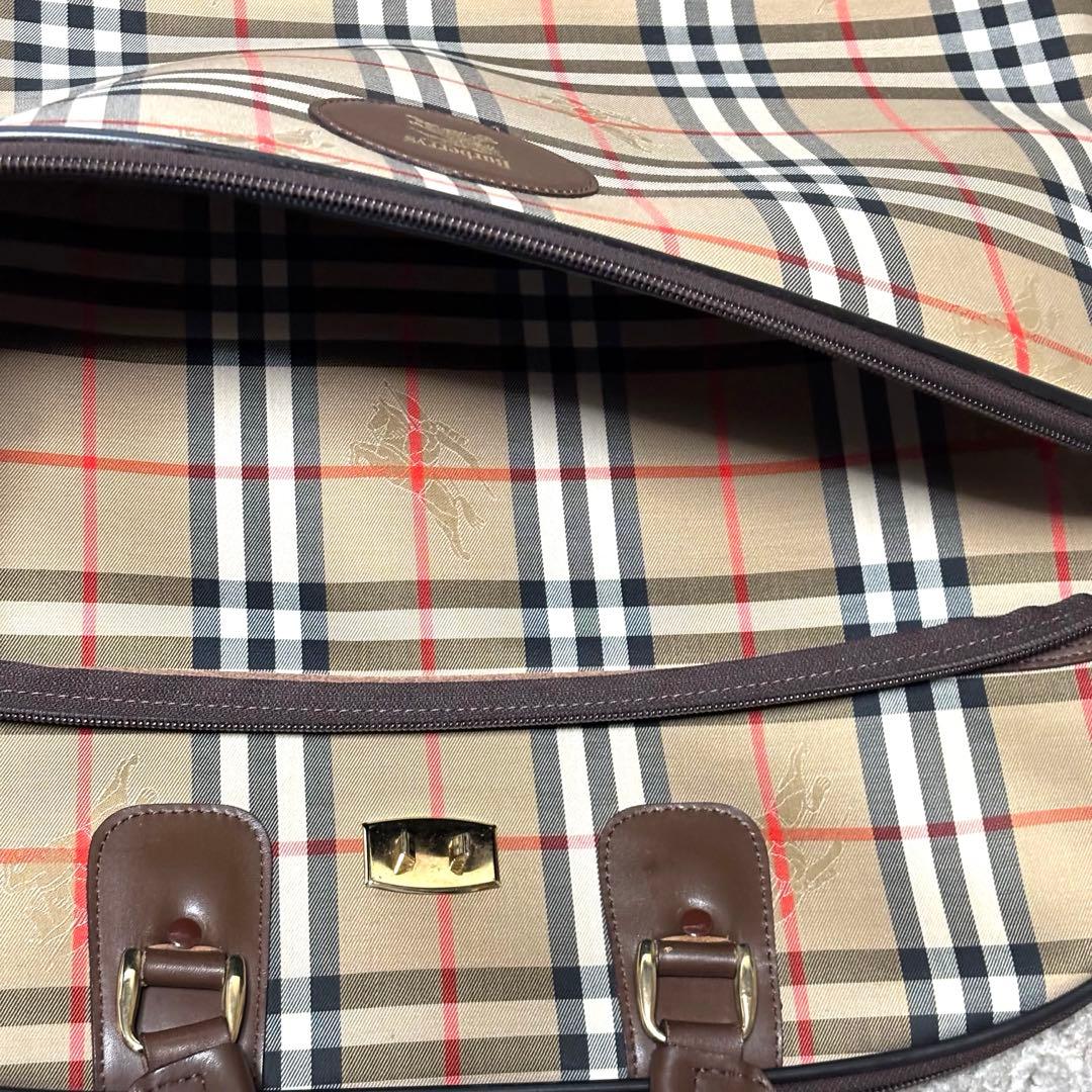 BURBERRY バーバリー ノバチェック ホースロゴ ガーメントケース 鍵付