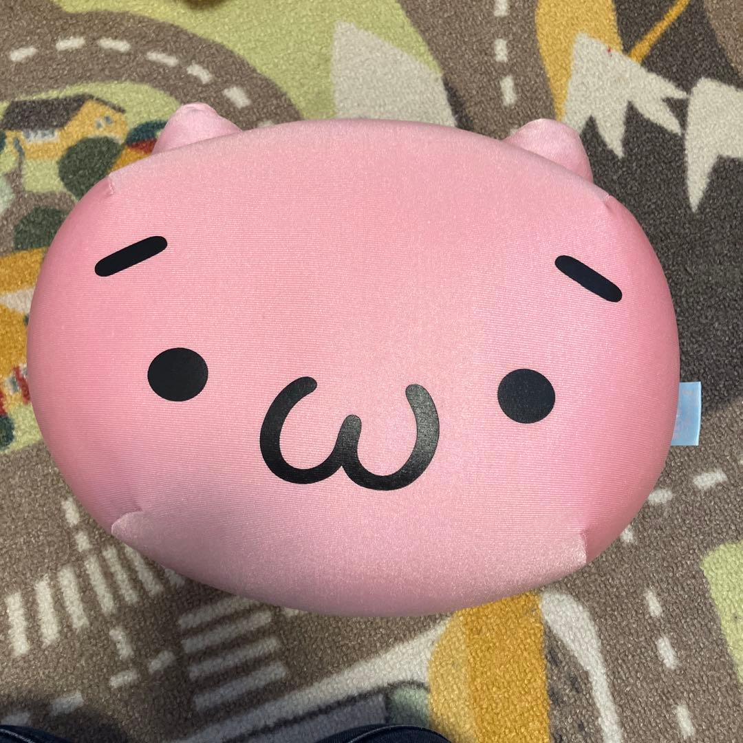 希少　顔文字　ねこみみ　ビーズクッション2 ショボーン