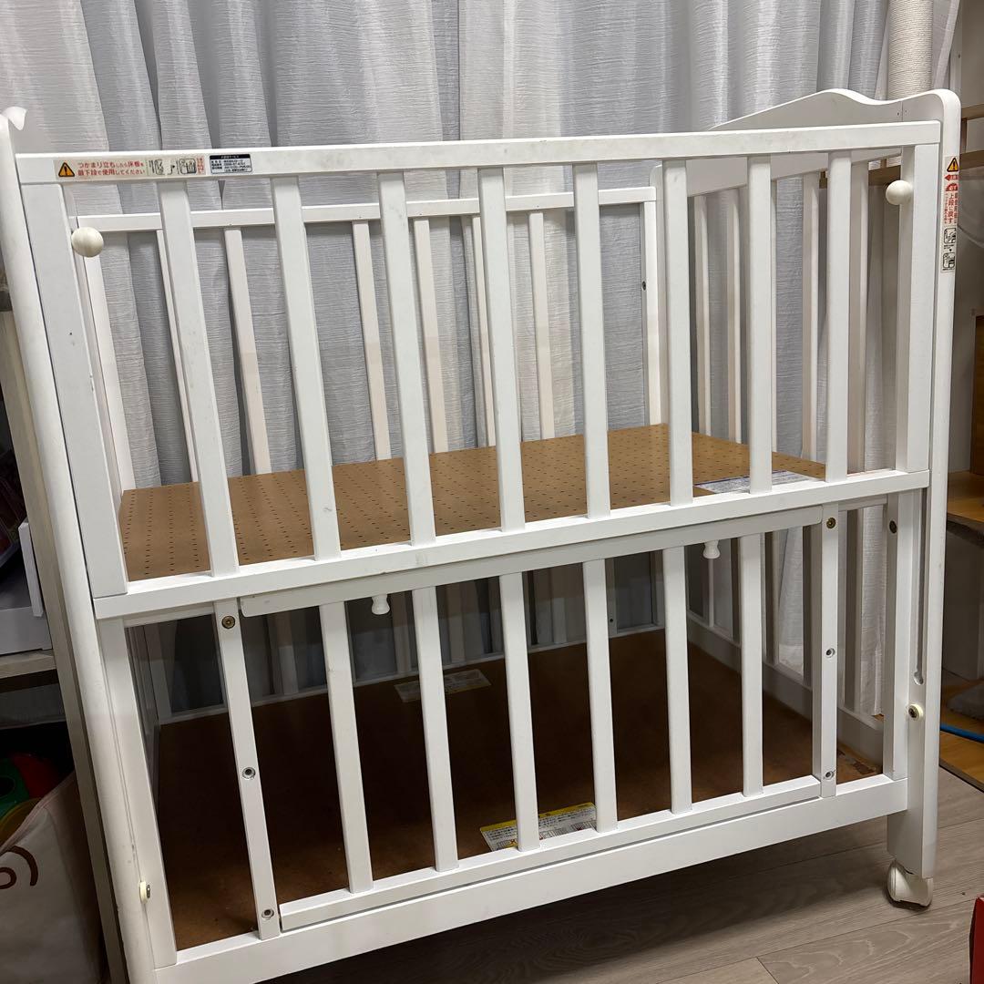 KATOJI カトージ　ミニベッド ホワイト 60x90cm キャスター付き