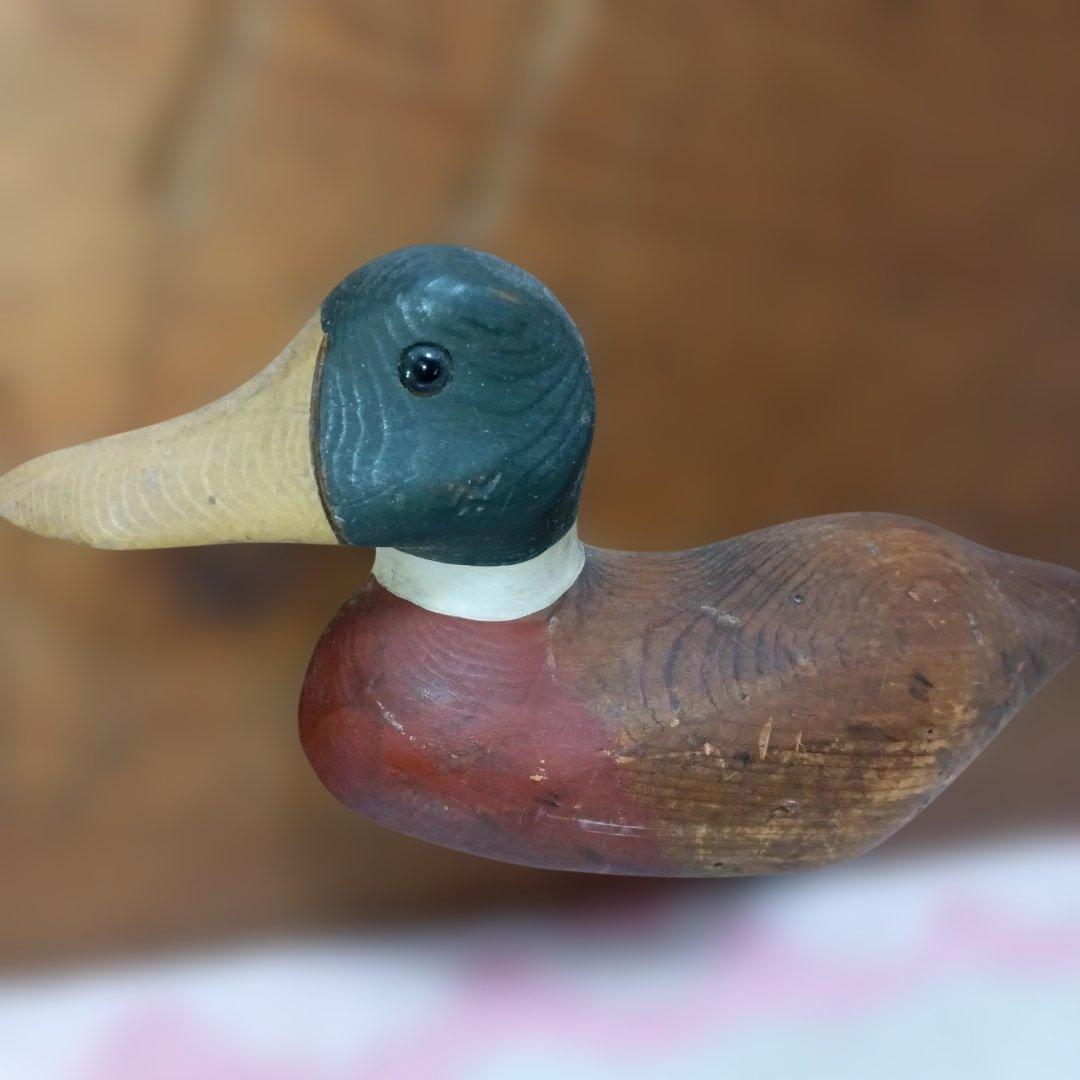 デコイ木製ボックス　年代物　木箱　おもちゃ箱　カントリー　道具入れ