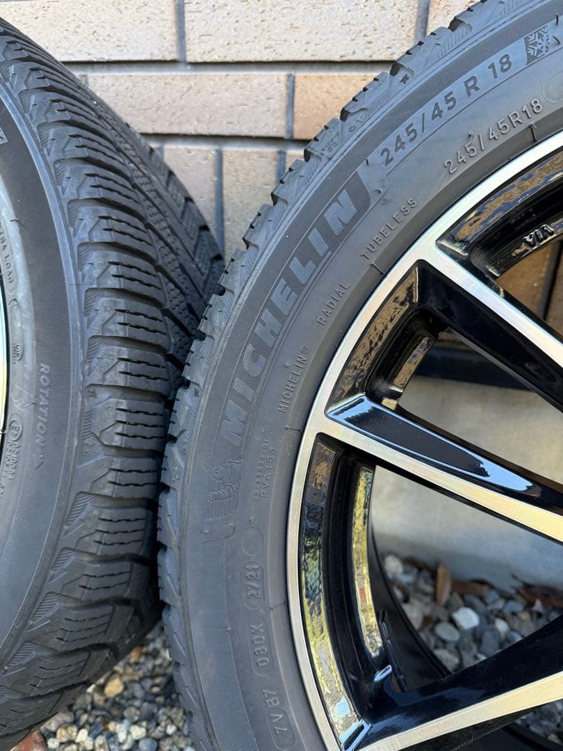 ④メルセデスE300用245/45 R18 ミシュランスタッドレスMAKホイール