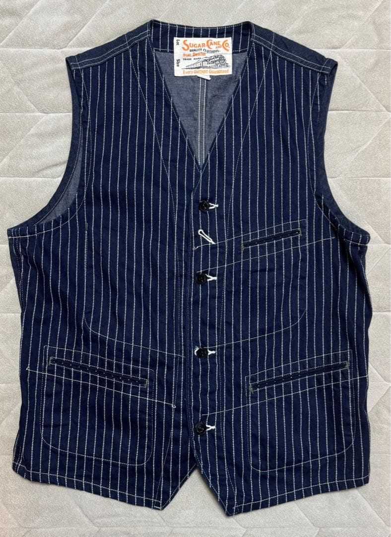 シュガーケーン　ウォバッシュストライプベスト