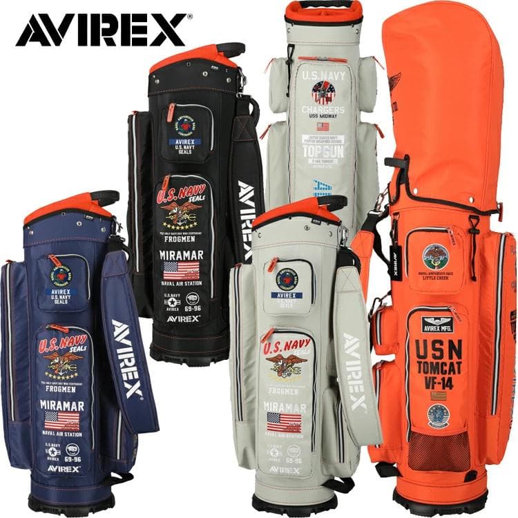 新品 AVIREX アヴィレックスゴルフ キャディバッグ ネイビー