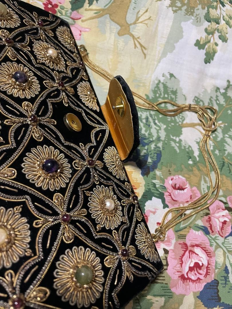 ビンテージビーズ　クラッチバッグ