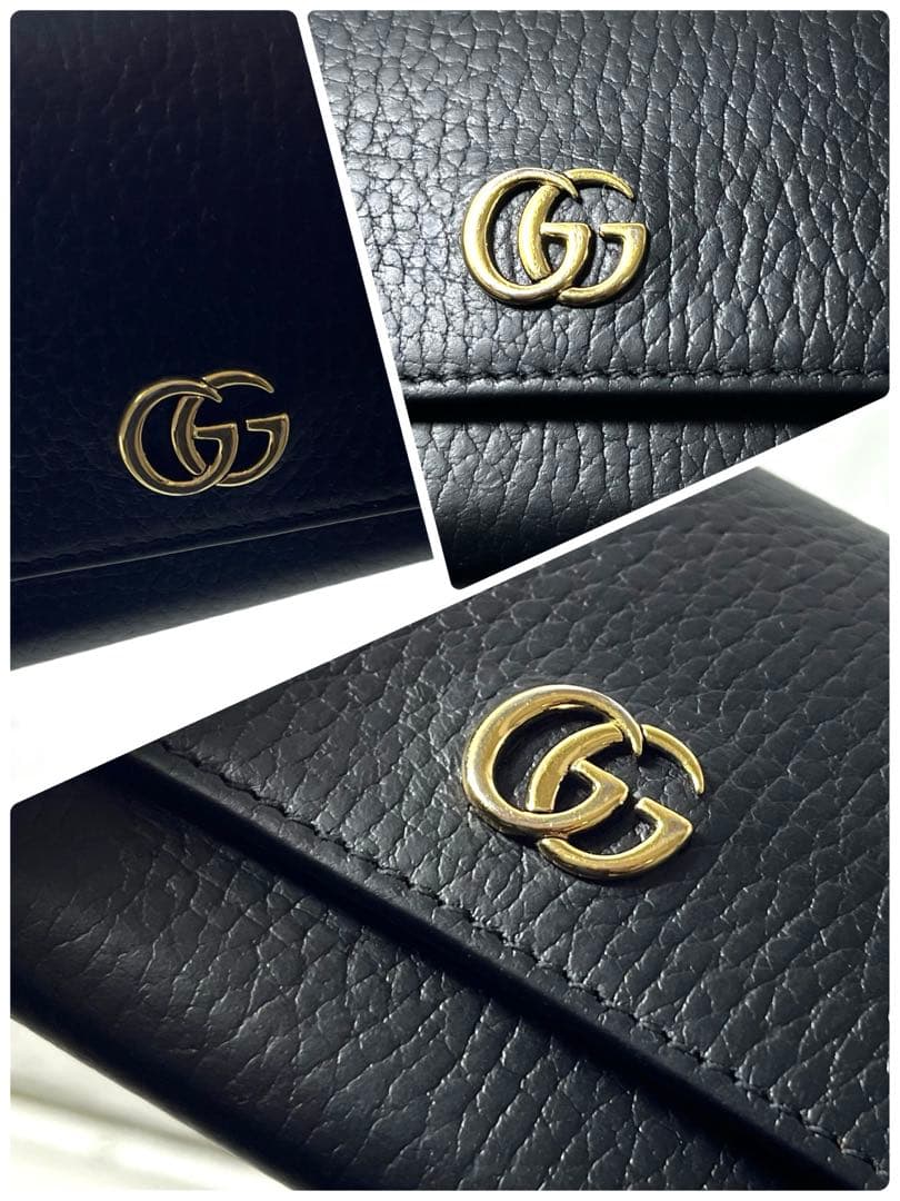 GUCCI グッチ　カードケース　名刺入れ　ゴールド金具　ユニセックス　黒
