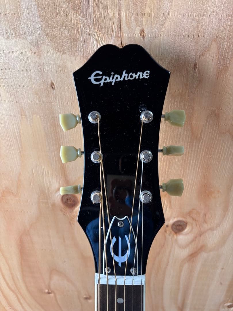トップ単板　Epiphone FT-350SCE ブラック　ペグ換装品