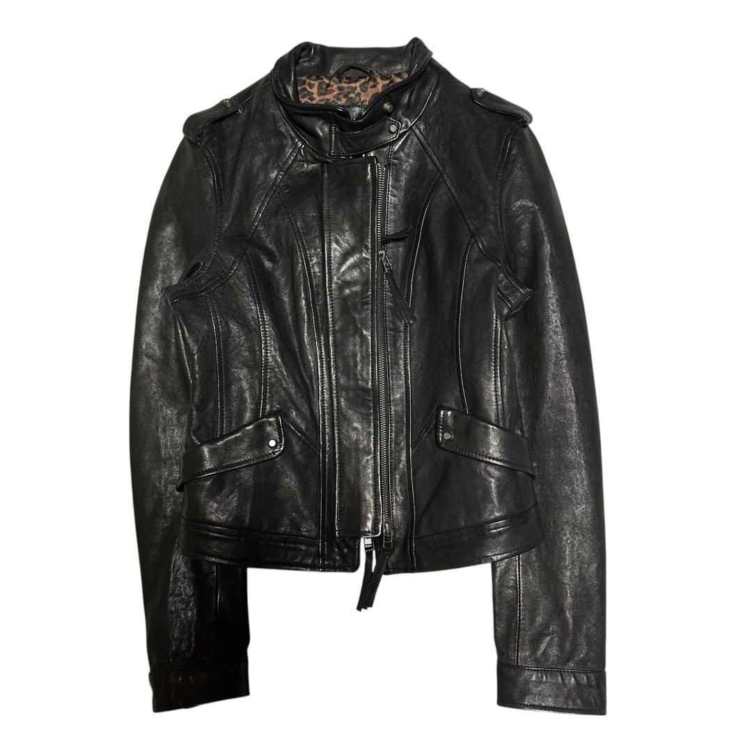 goa ゴア 00s leopard leather jacket Y2K 平成