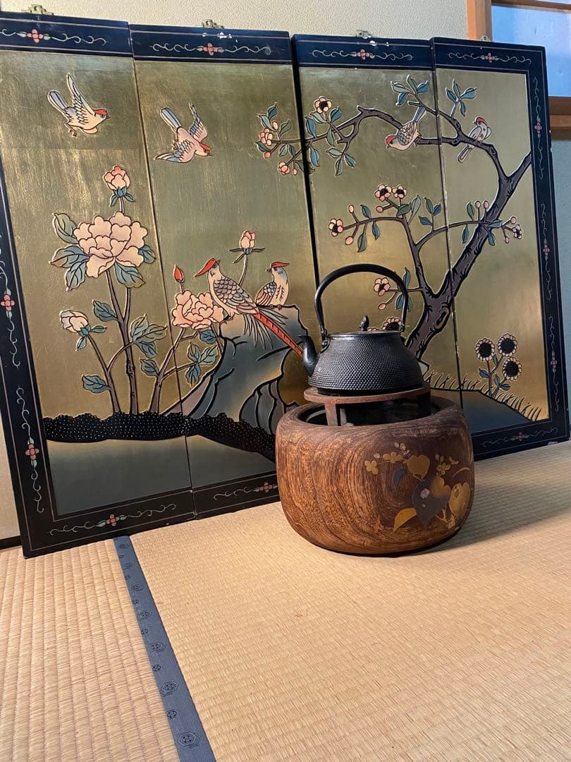 2802❣️ 中国　金屏風　アンティーク