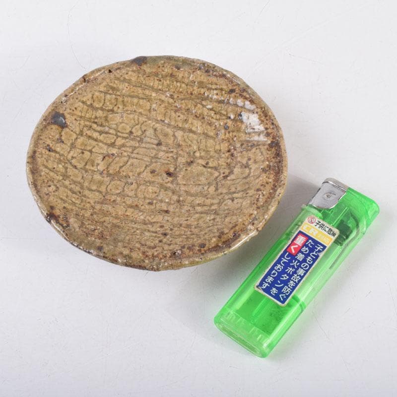 虫明焼　三つ足銘々皿　六客　時代箱　N　8673