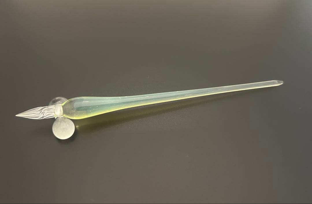 【値下げ】HASE硝子工房　ガラスペン イエローグリーン