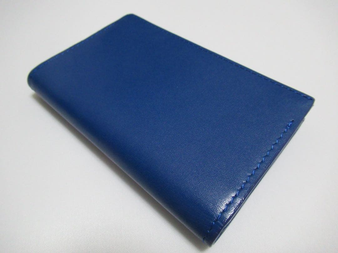 ポールスミス 新品訳あり！シグネチャーストライプ牛革名刺入れ カードケース 青