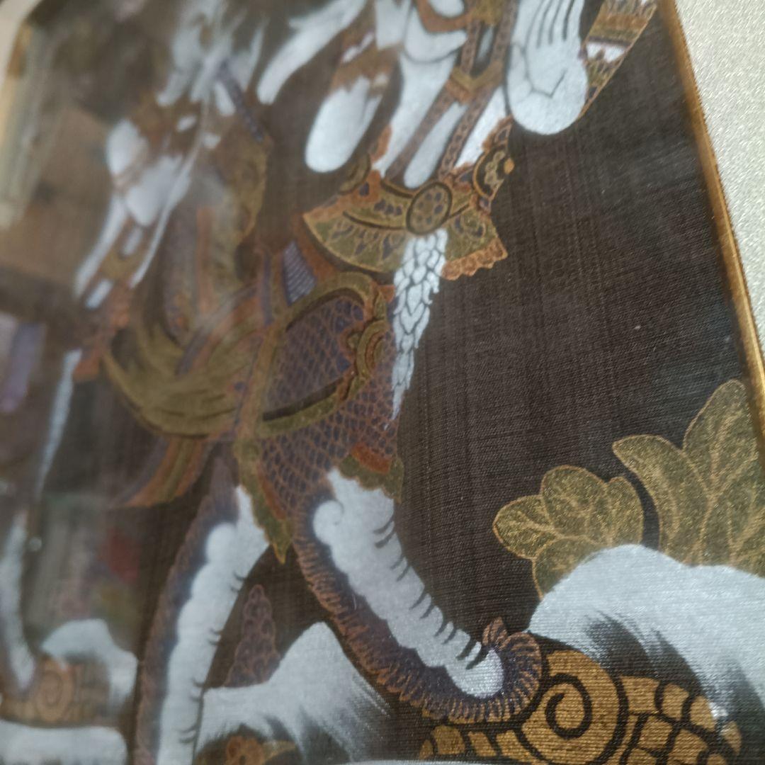 刺繍 額装 東南アジア 舞踊人物 52×63cm 手刺繍 民族工芸