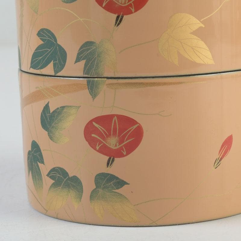 茶道具　塗師　翠甫作　朝顔蒔絵　茶器　共箱　V　9901