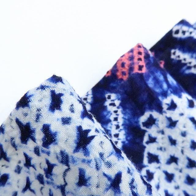 Y3284◆有松鳴海絞り 綿 広衿 仕付け糸・居敷当て付 手縫い 高級浴衣