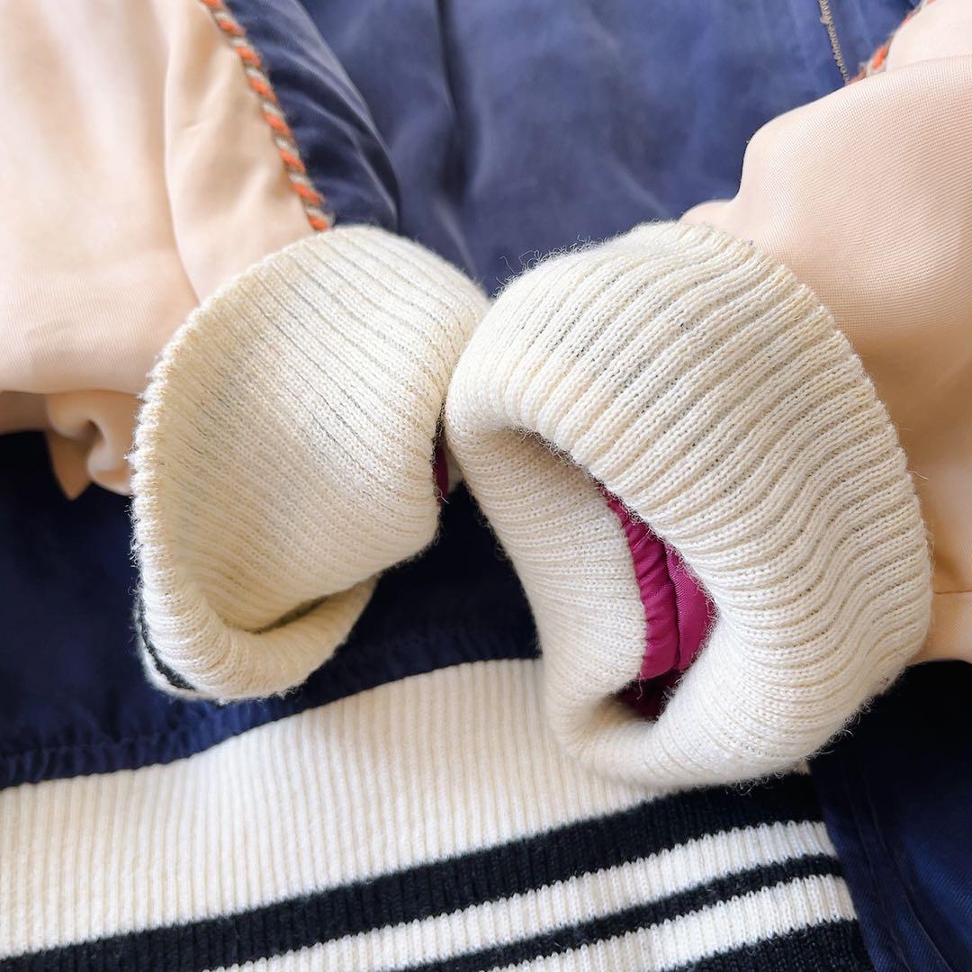 アウラ　AULA スカジャン　ビッグ刺繍　　大鹿　月　星　ネイビー　アウター