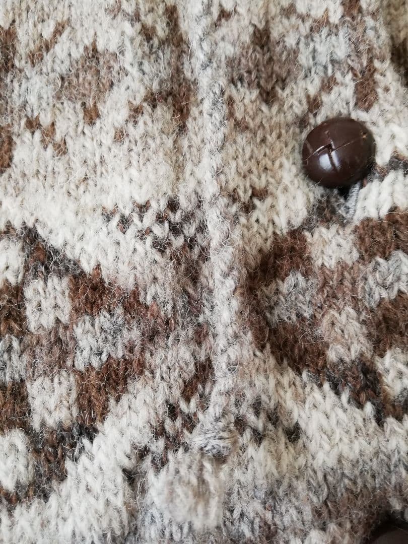 美品　Jamieson's フード付きウールカーディガン