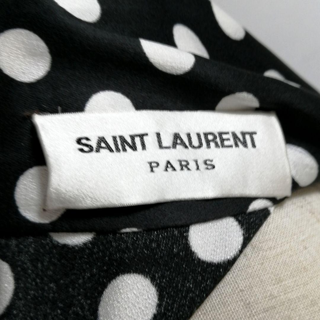 極美品✨ サンローラン　近年モデル　ドット ブラウス　ボウタイ　リボン　ゆったり