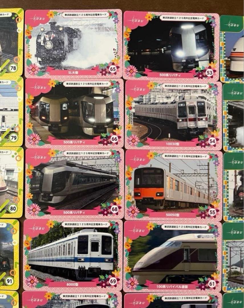鉄道カード　電車カード　東武鉄道125周年記念　バラ売り