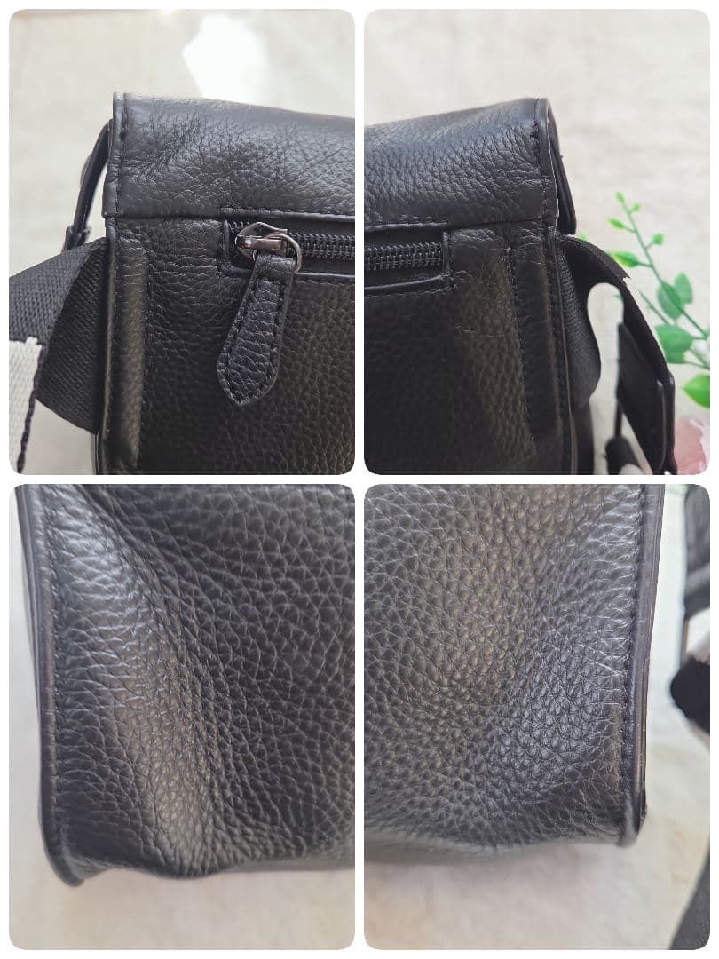 イアパピヨネ 柄ワイドテープショルダーバッグ　ダルメシアン ボディバッグ 黒