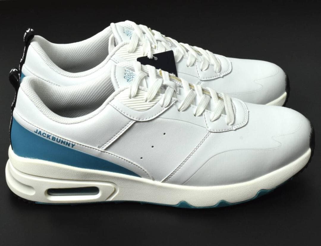 未使用 ジャックバニー エアーソール ゴルフシューズ 27 ホワイト×ターコイズ